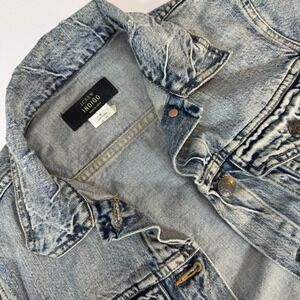 J.Crew Indigo‎ Denim Trucker Jacket Women's Small Blue Distressed Jean Coat